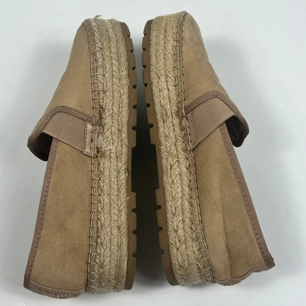 Circus by Sam Edelman Womens 7 Tan Suede Platform Espadrilles Coastal Comfort
